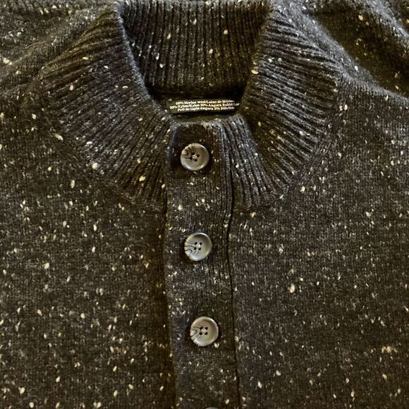 NWT Nordstrom Patch Merino Wool Blend Men's Sweater Size XXL Dark Grey MLNG - Picture 9 of 12